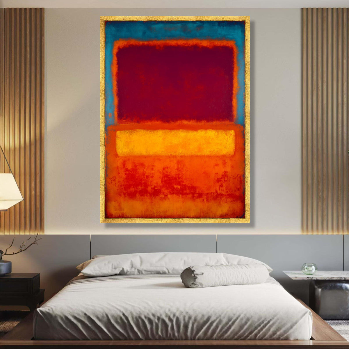 Mark Rothko Abstract Color Blocks Canvas Wall Art, Modern Expressionist Painting, Bold Red Orange wall decoration, canvas print, wall art