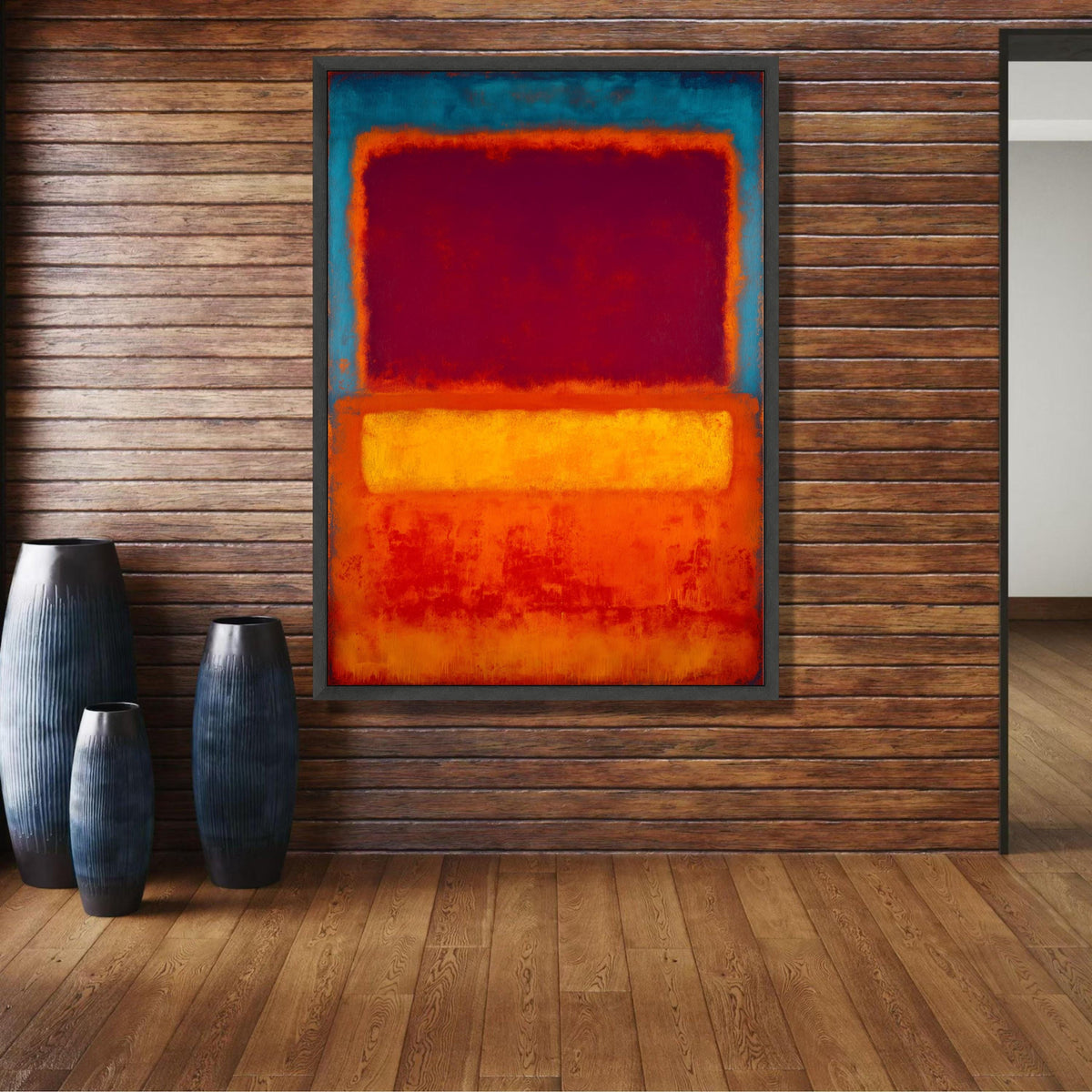 Mark Rothko Abstract Color Blocks Canvas Wall Art, Modern Expressionist Painting, Bold Red Orange wall decoration, canvas print, wall art