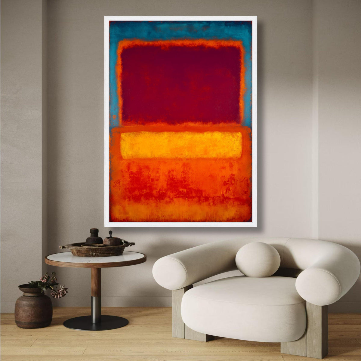 Mark Rothko Abstract Color Blocks Canvas Wall Art, Modern Expressionist Painting, Bold Red Orange wall decoration, canvas print, wall art