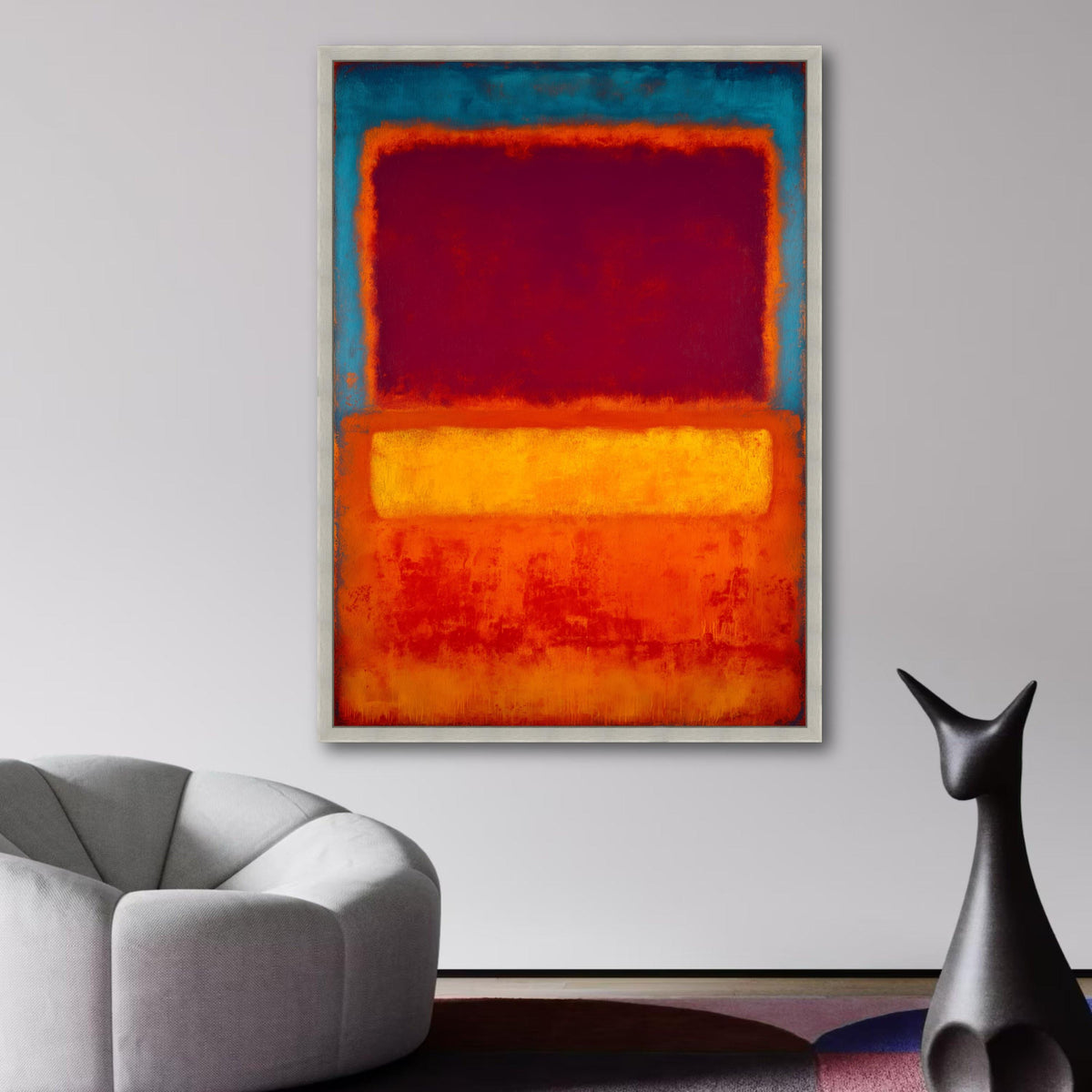 Mark Rothko Abstract Color Blocks Canvas Wall Art, Modern Expressionist Painting, Bold Red Orange wall decoration, canvas print, wall art