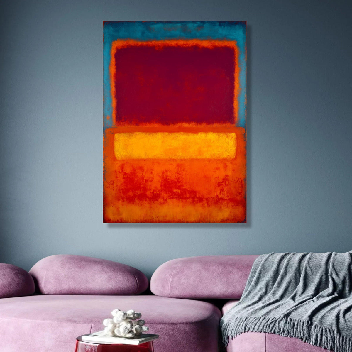 Mark Rothko Abstract Color Blocks Canvas Wall Art, Modern Expressionist Painting, Bold Red Orange wall decoration, canvas print, wall art