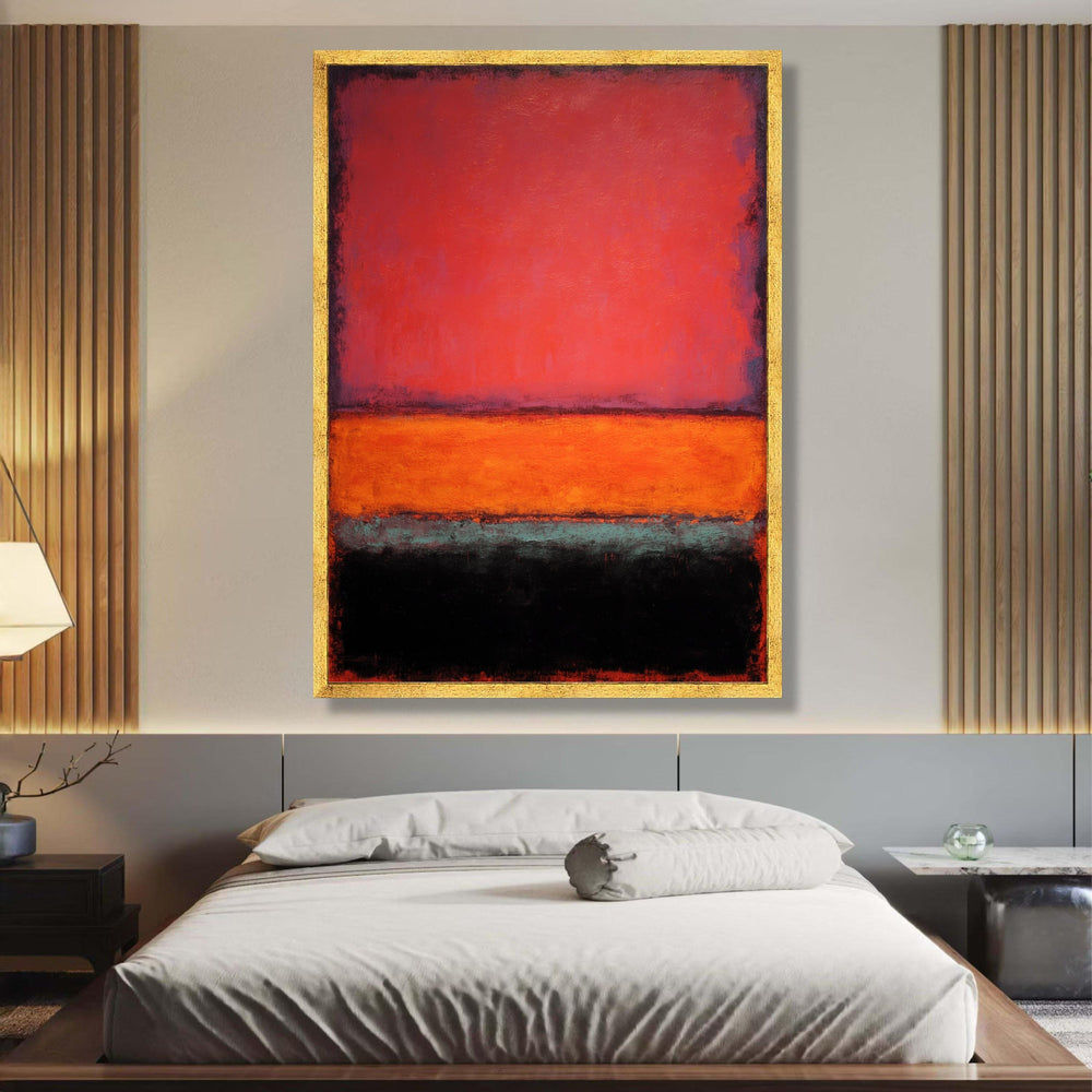Abstract Color Block Canvas Wall Art, Mark Rothko Inspired, Vibrant Red Orange Black Modern wall decoration, canvas print, wall art
