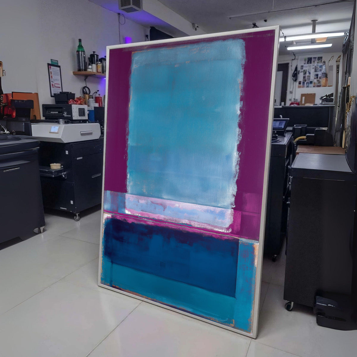 Modern Abstract Blue and Purple Canvas Wall Art, Mark Rothko Inspired, Color Block Painting, wall decoration, canvas print, wall art