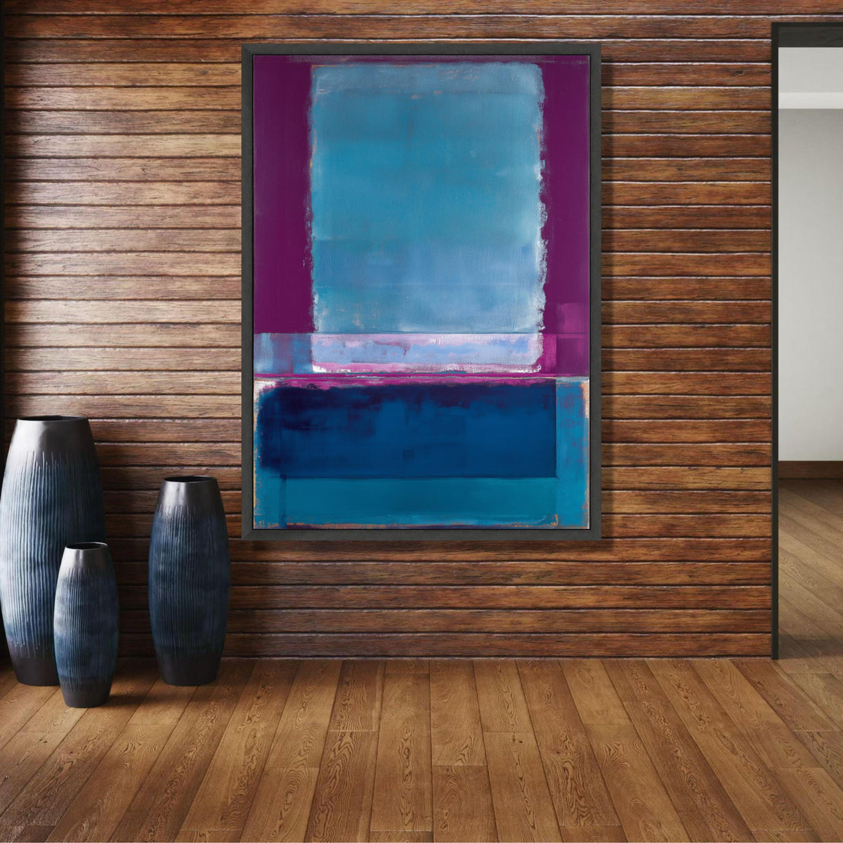 Modern Abstract Blue and Purple Canvas Wall Art, Mark Rothko Inspired, Color Block Painting, wall decoration, canvas print, wall art