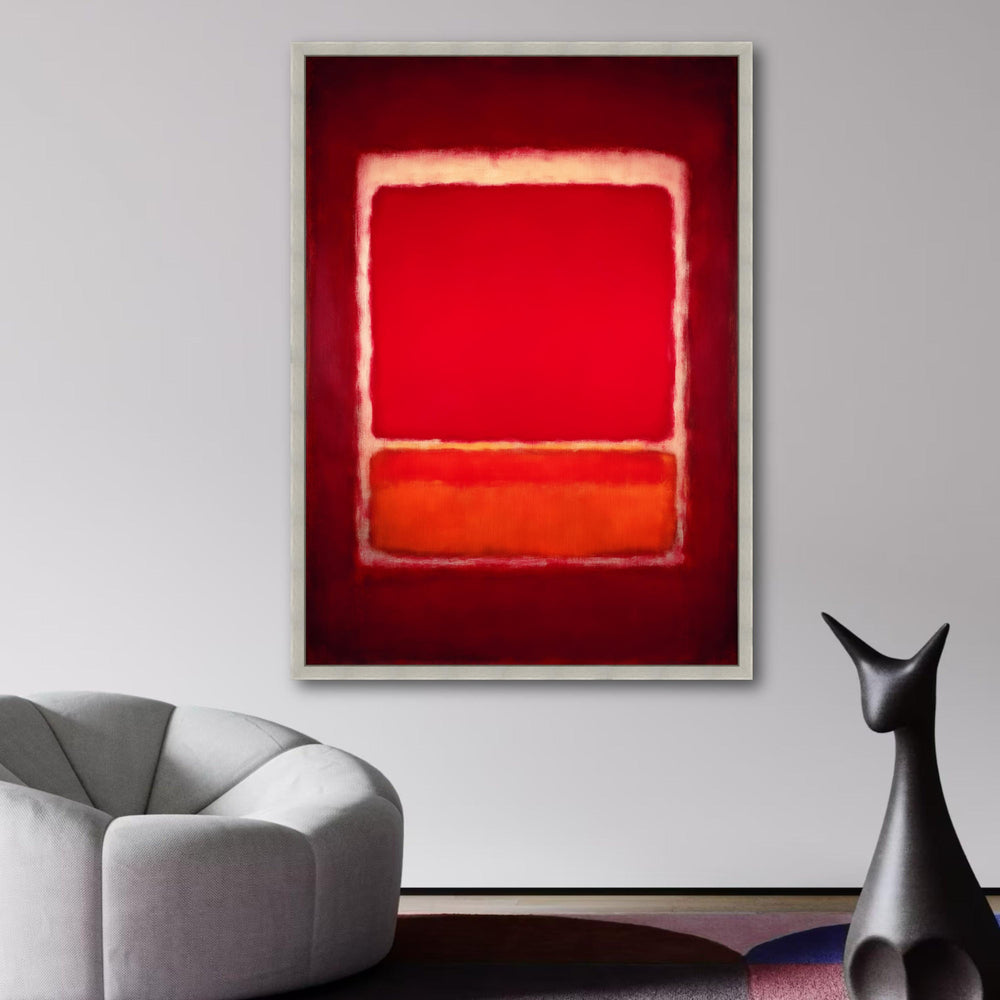 Bold Red Abstract Canvas Wall Art, Modern Geometric Painting, Mark Rothko Inspired, Vibrant Color wall decoration, canvas print, wall art