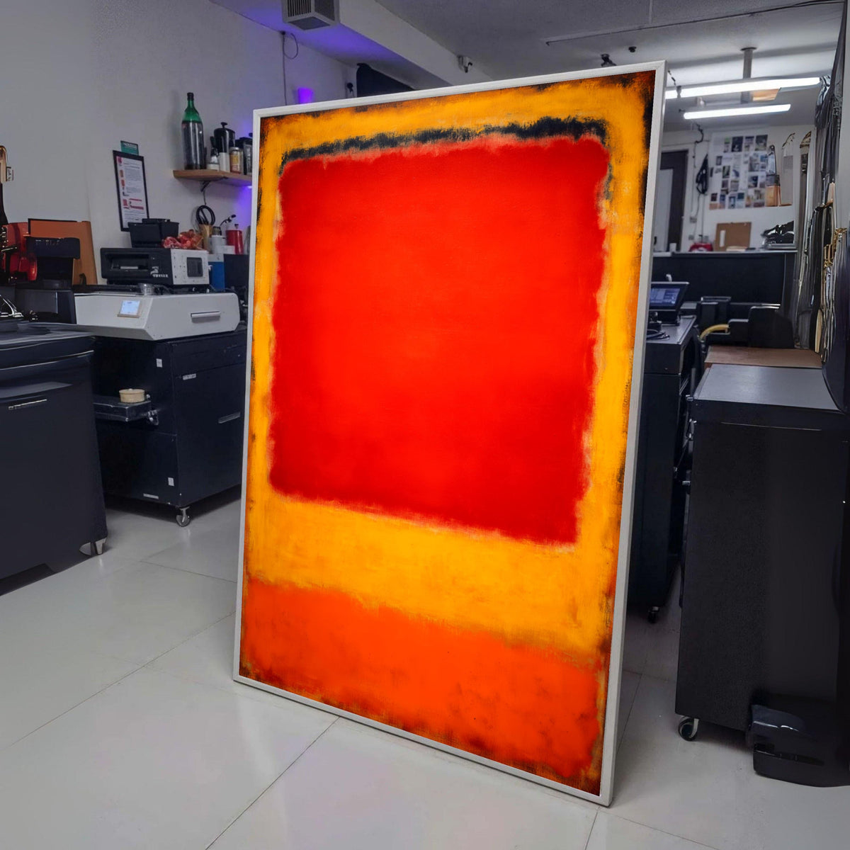 Vibrant Red and Orange Abstract Canvas, Mark Rothko Inspired Wall Art, Modern Color Field Painting, wall decoration, canvas print, wall art