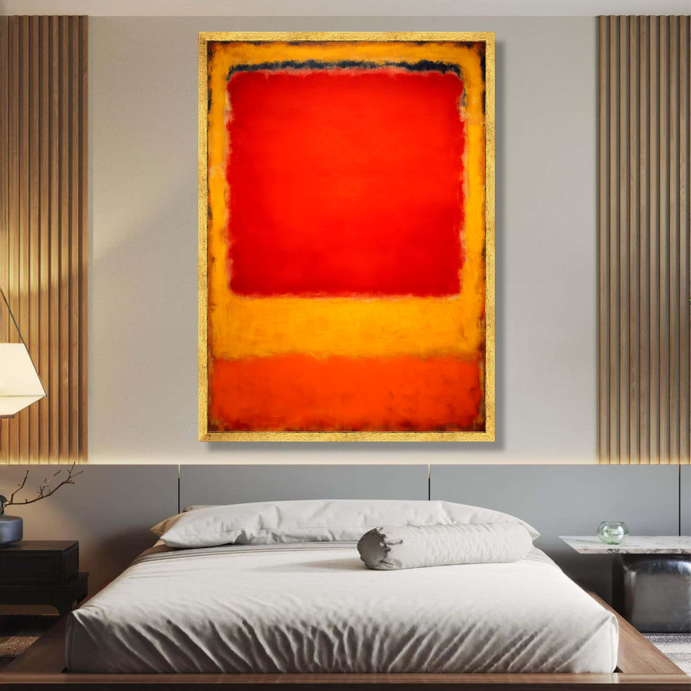 Vibrant Red and Orange Abstract Canvas, Mark Rothko Inspired Wall Art, Modern Color Field Painting, wall decoration, canvas print, wall art