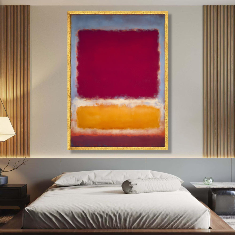 Abstract Color Blocks Canvas Wall Art, Modern Minimalist Red and Orange Canvas, Contemporary Home wall decoration, canvas print, wall art