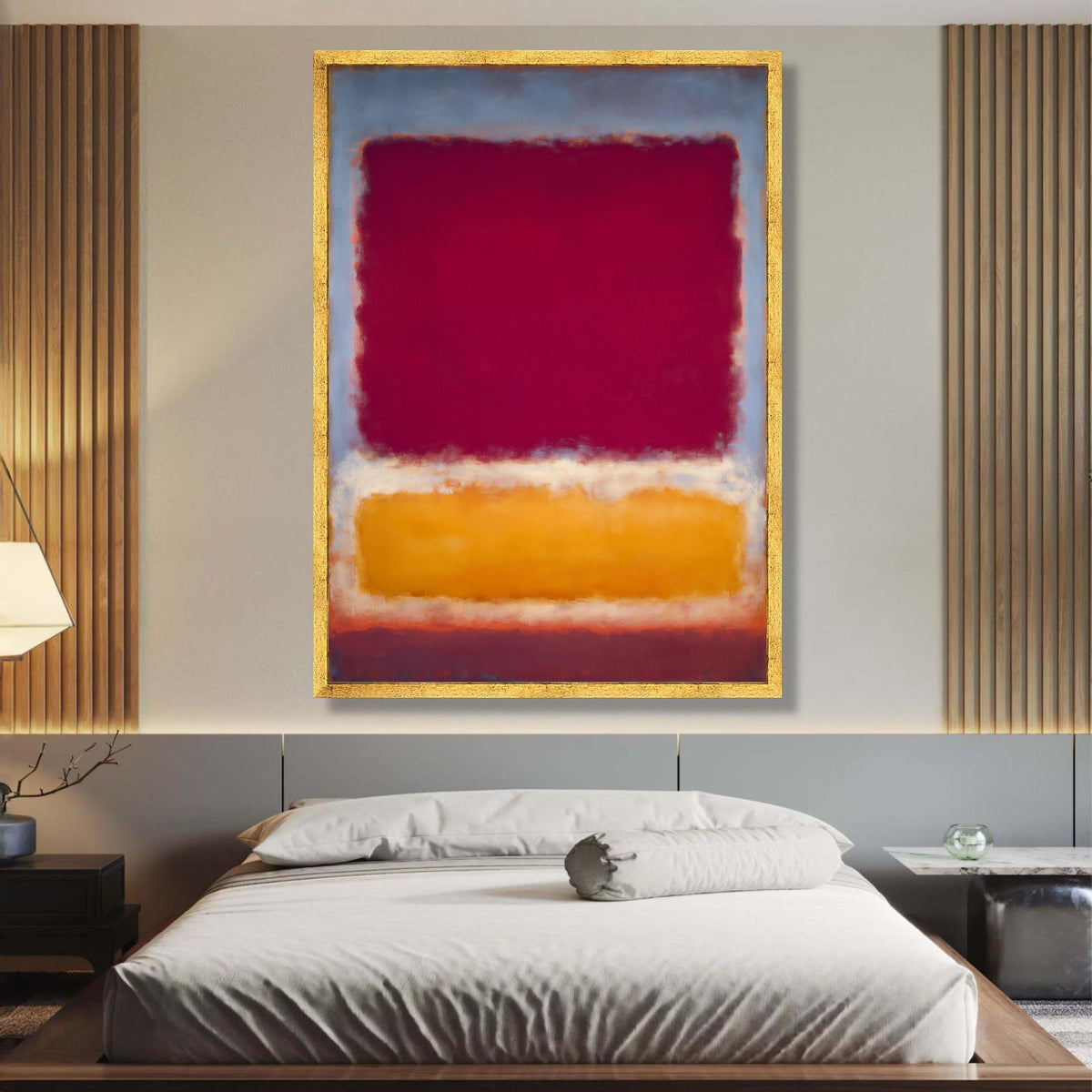 Abstract Color Blocks Canvas Wall Art, Modern Minimalist Red and Orange Canvas, Contemporary Home wall decoration, canvas print, wall art