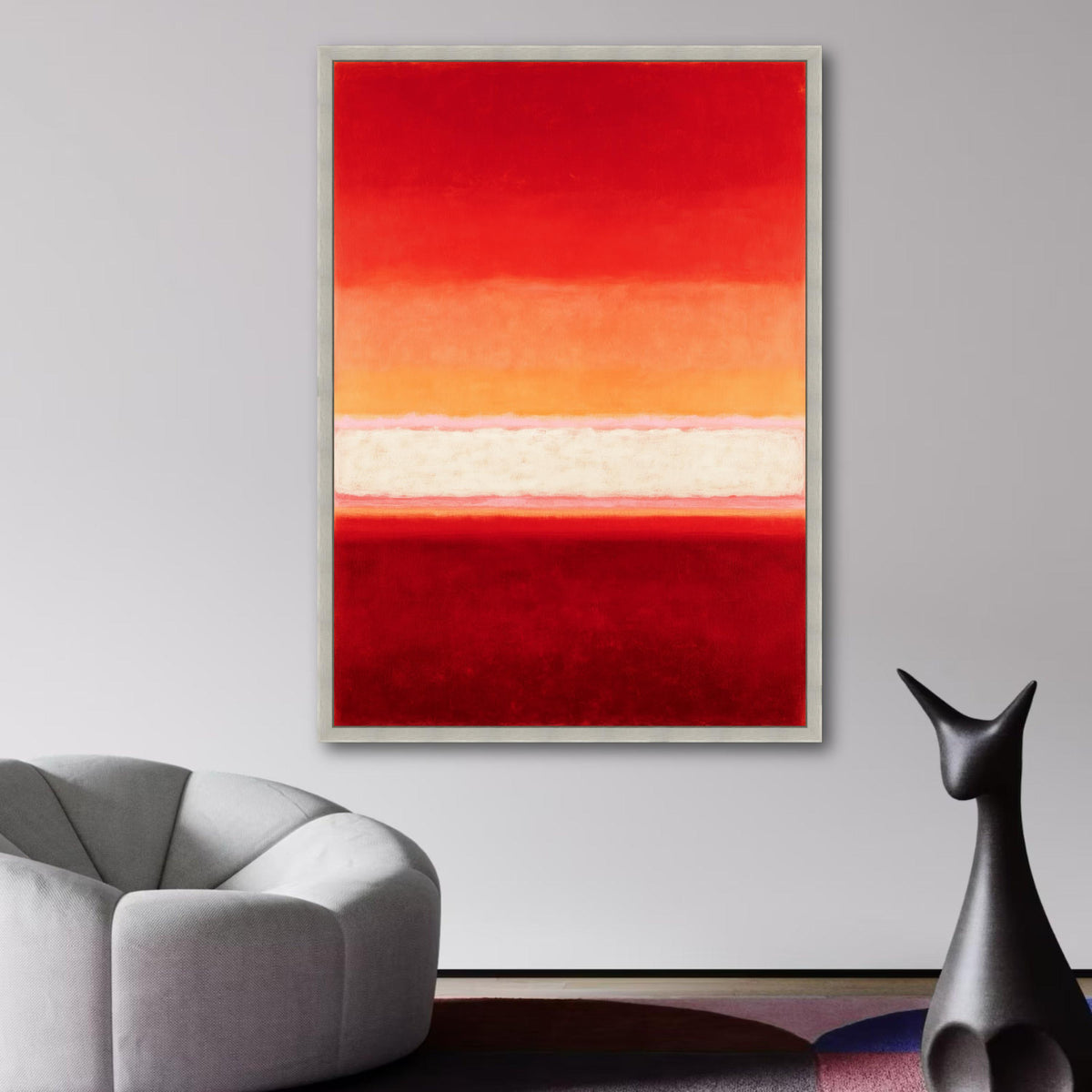 Vibrant Red Abstract Canvas Wall Art, Mark Rothko Inspired, Modern Color Field Painting, Warm Tones wall decoration, canvas print, wall art