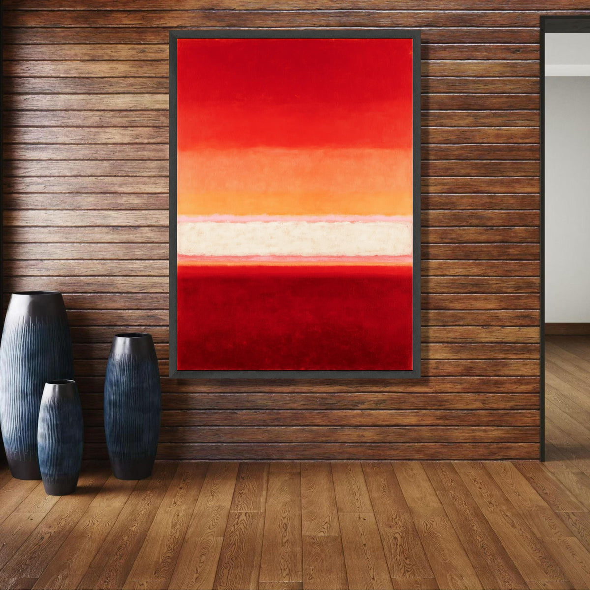 Vibrant Red Abstract Canvas Wall Art, Mark Rothko Inspired, Modern Color Field Painting, Warm Tones wall decoration, canvas print, wall art