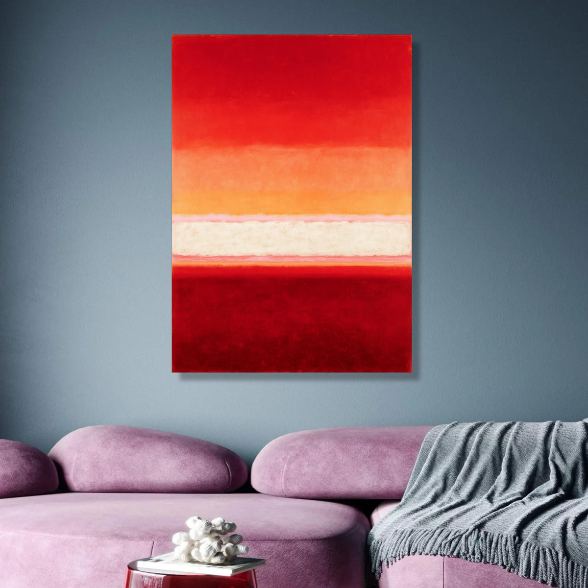 Vibrant Red Abstract Canvas Wall Art, Mark Rothko Inspired, Modern Color Field Painting, Warm Tones wall decoration, canvas print, wall art