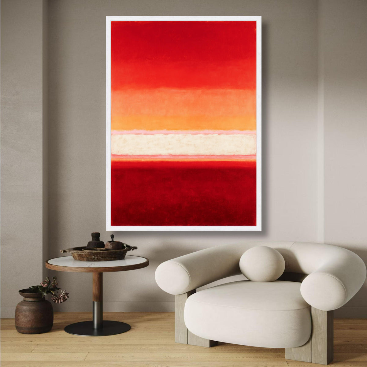 Vibrant Red Abstract Canvas Wall Art, Mark Rothko Inspired, Modern Color Field Painting, Warm Tones wall decoration, canvas print, wall art