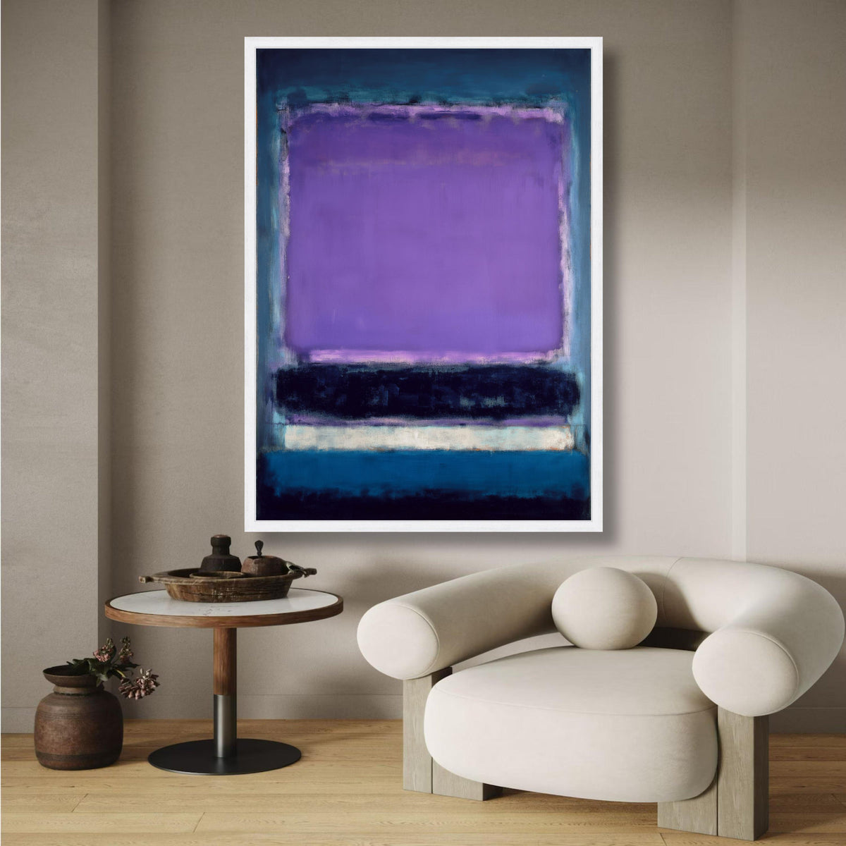 Abstract Color Field Canvas Wall Art, Purple and Blue Modern Minimalist Painting, Mark Rothko wall decoration, canvas print, wall art