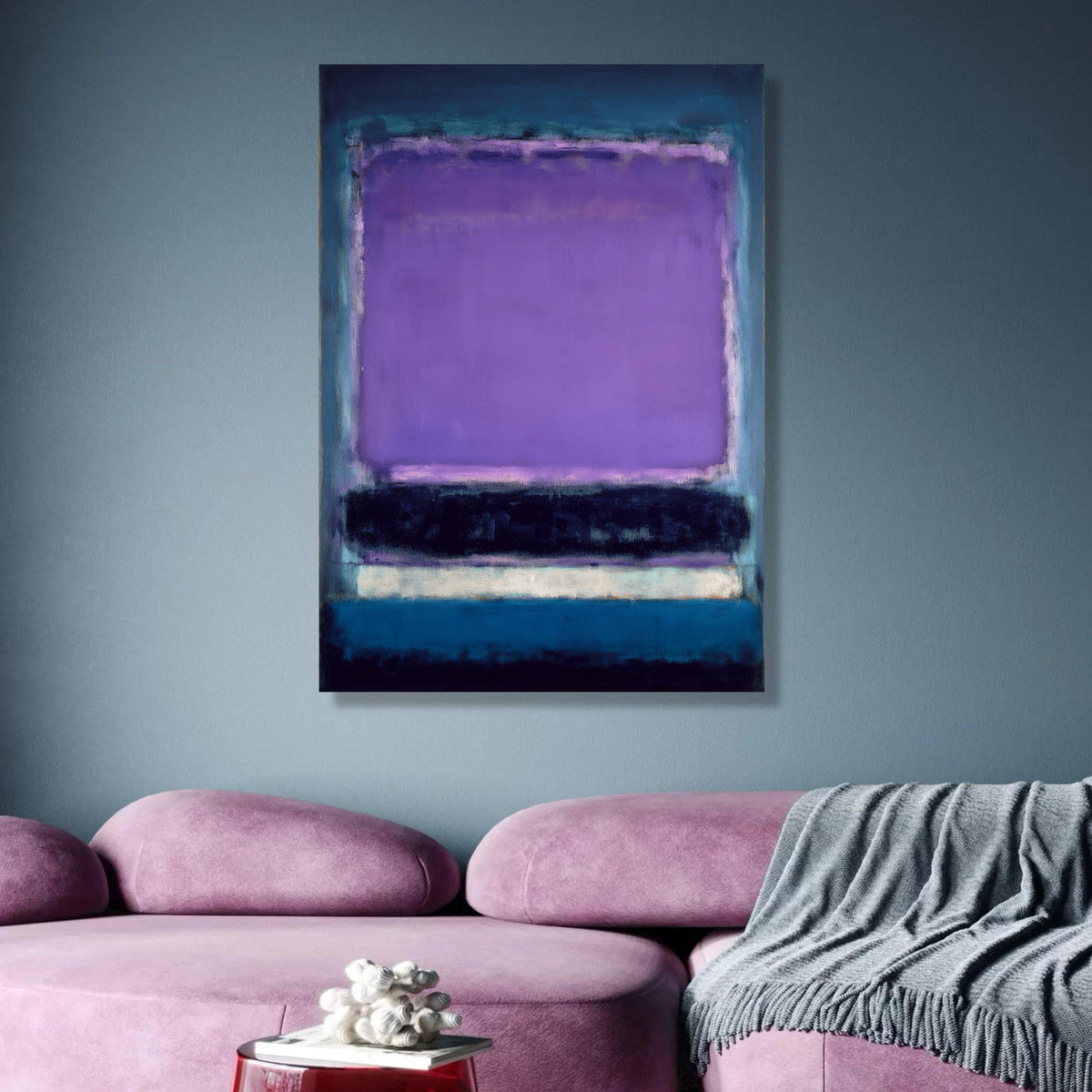 Abstract Color Field Canvas Wall Art, Purple and Blue Modern Minimalist Painting, Mark Rothko wall decoration, canvas print, wall art