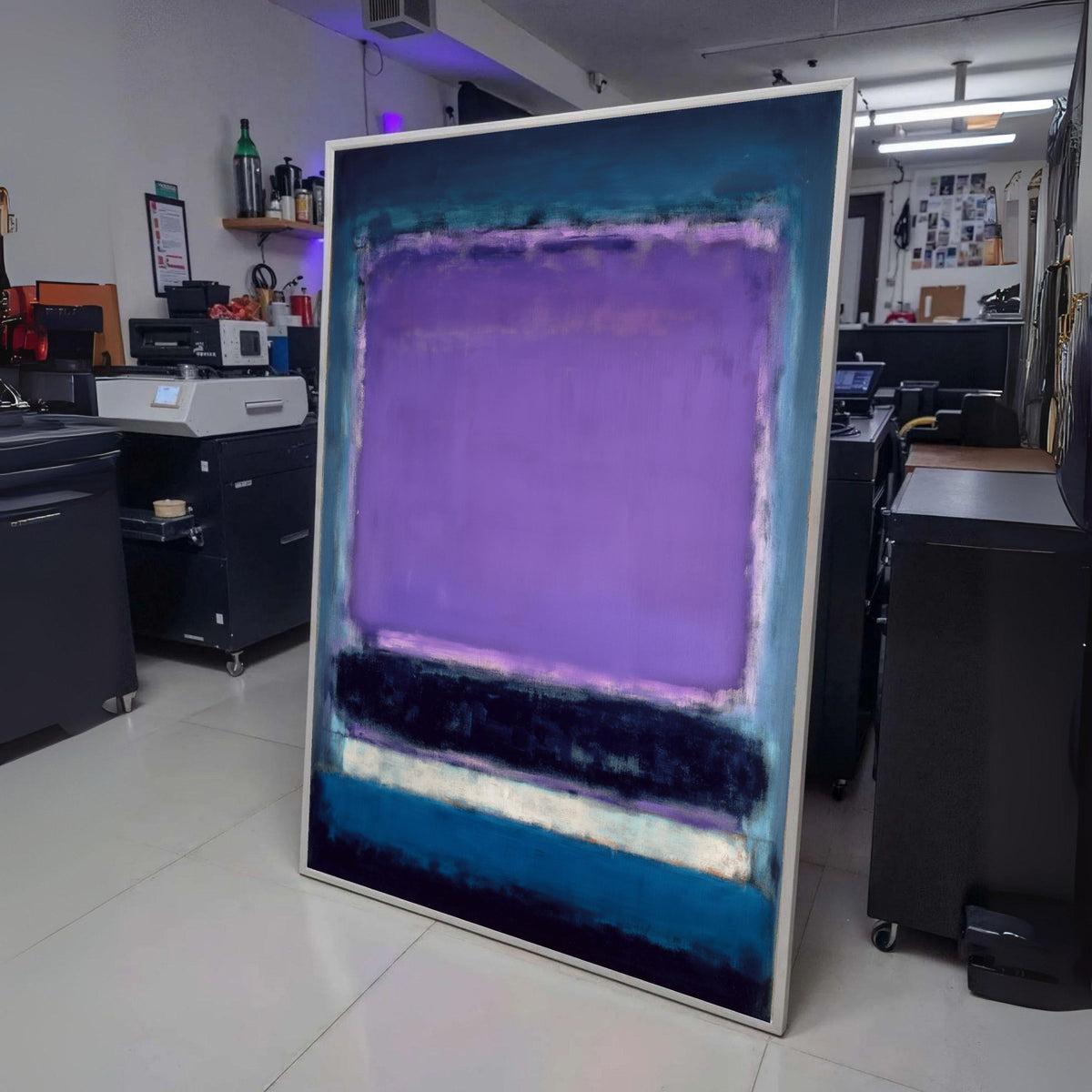 Abstract Color Field Canvas Wall Art, Purple and Blue Modern Minimalist Painting, Mark Rothko wall decoration, canvas print, wall art