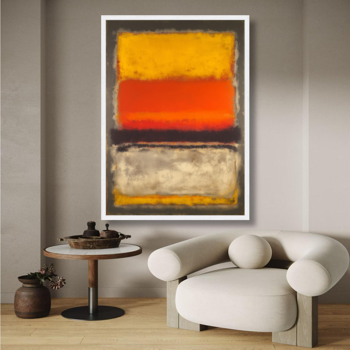 Abstract Color Block Canvas Wall Art, Mark Rothko Inspired, Modern Orange Yellow Painting, wall decoration, canvas print, wall art