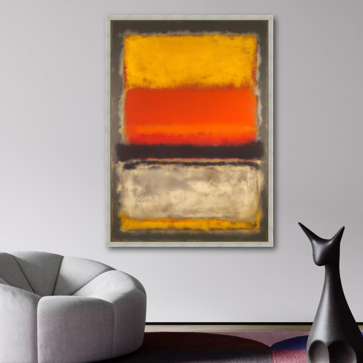 Abstract Color Block Canvas Wall Art, Mark Rothko Inspired, Modern Orange Yellow Painting, wall decoration, canvas print, wall art