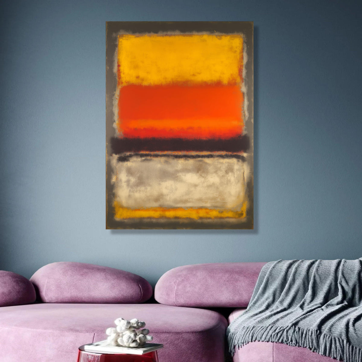 Abstract Color Block Canvas Wall Art, Mark Rothko Inspired, Modern Orange Yellow Painting, wall decoration, canvas print, wall art