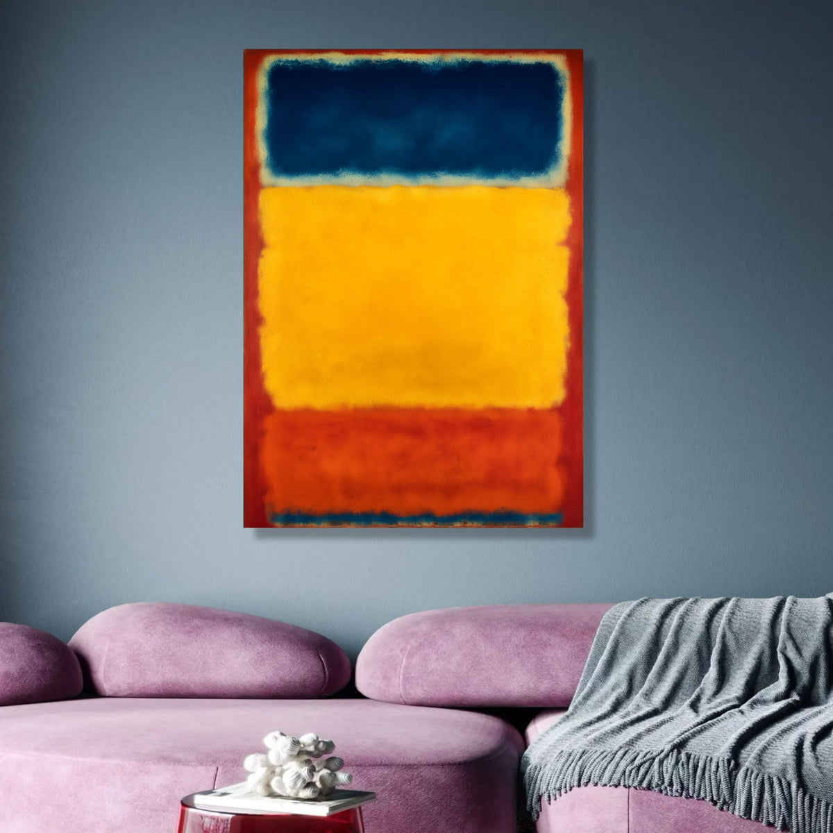 Mark Rothko Inspired Abstract Color Block Canvas, Modern Wall Art, Bold Blue Yellow Red Artwork, wall decoration, canvas print, wall art