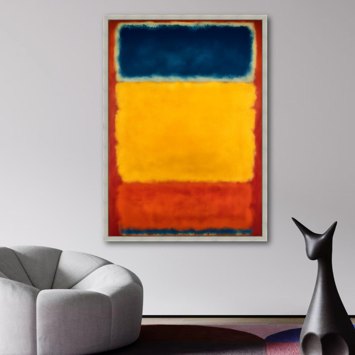 Mark Rothko Inspired Abstract Color Block Canvas, Modern Wall Art, Bold Blue Yellow Red Artwork, wall decoration, canvas print, wall art