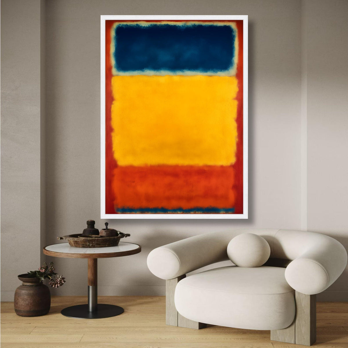 Mark Rothko Inspired Abstract Color Block Canvas, Modern Wall Art, Bold Blue Yellow Red Artwork, wall decoration, canvas print, wall art