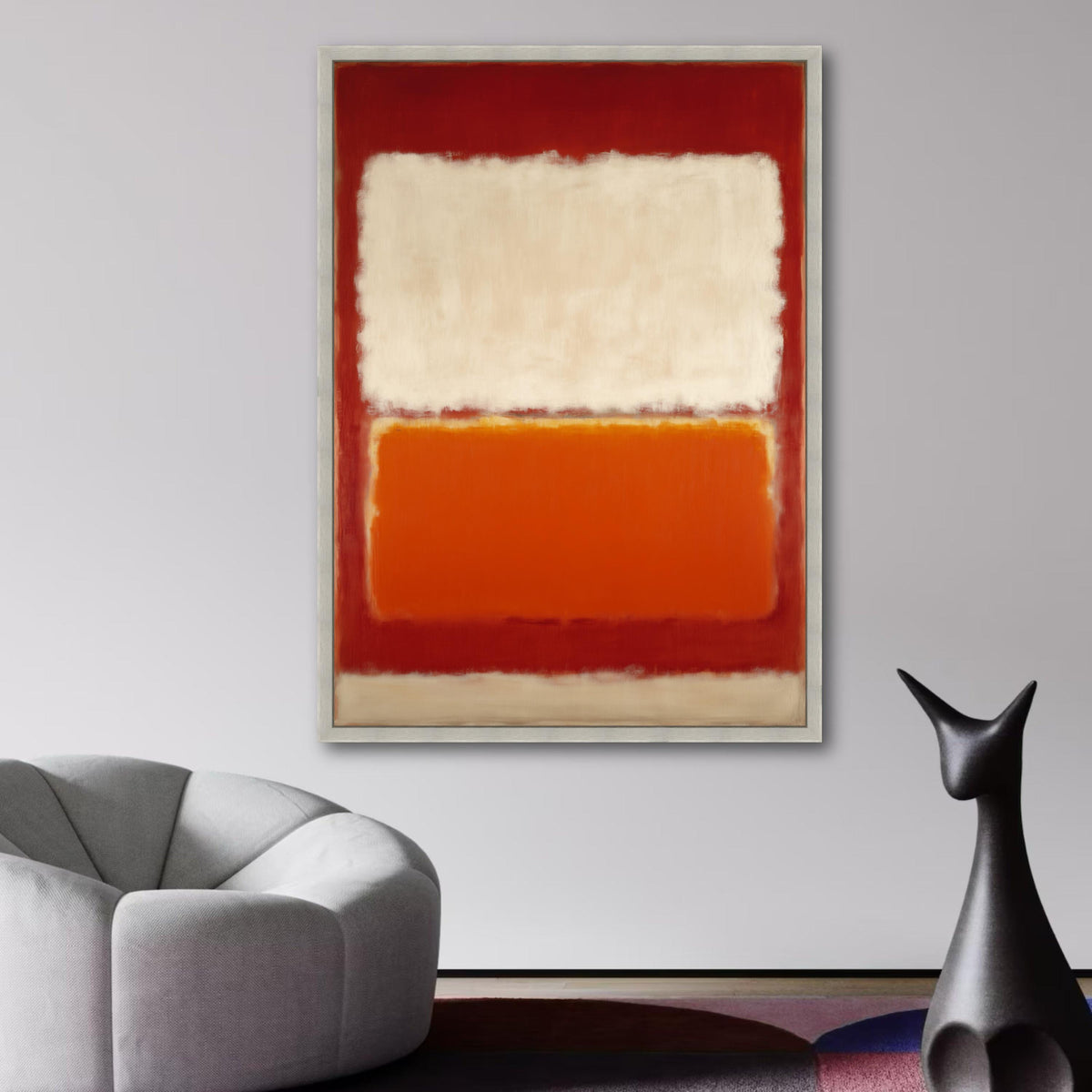 Mark Rothko Inspired Abstract Canvas, Red and Orange Modern Wall Art, Minimalist Color Block wall decoration, canvas print, wall art