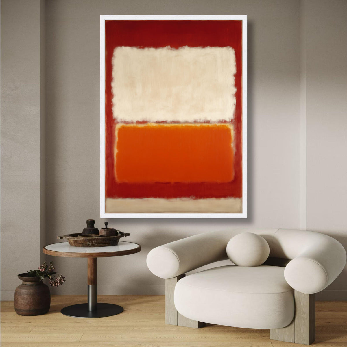 Mark Rothko Inspired Abstract Canvas, Red and Orange Modern Wall Art, Minimalist Color Block wall decoration, canvas print, wall art