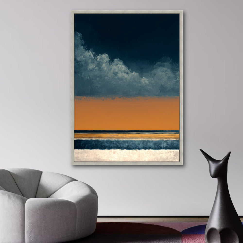 Abstract Mark Rothko Inspired Canvas, Moody Landscape Wall Art, Modern Color Block Design, Blue and wall decoration, canvas print, wall art