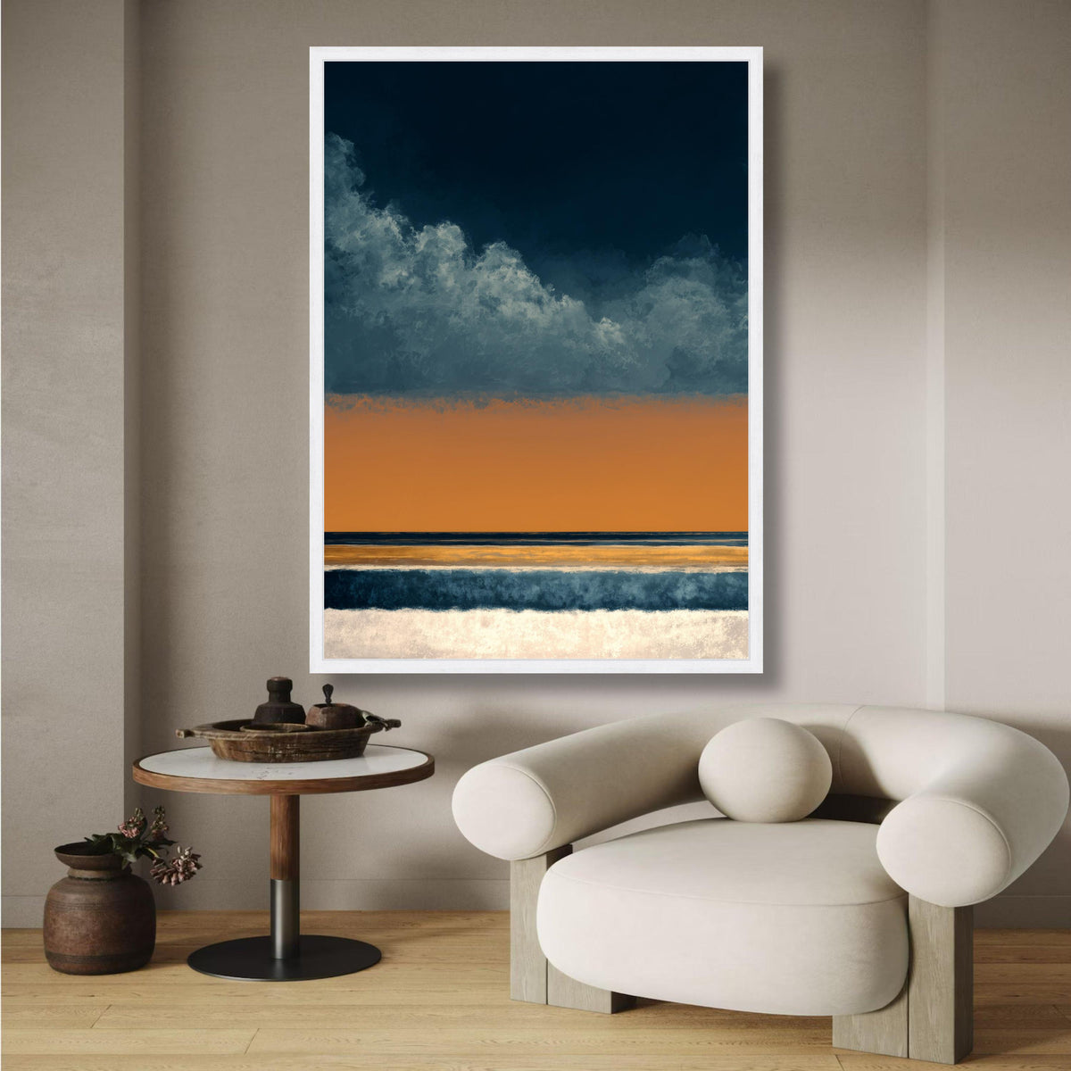 Abstract Mark Rothko Inspired Canvas, Moody Landscape Wall Art, Modern Color Block Design, Blue and wall decoration, canvas print, wall art