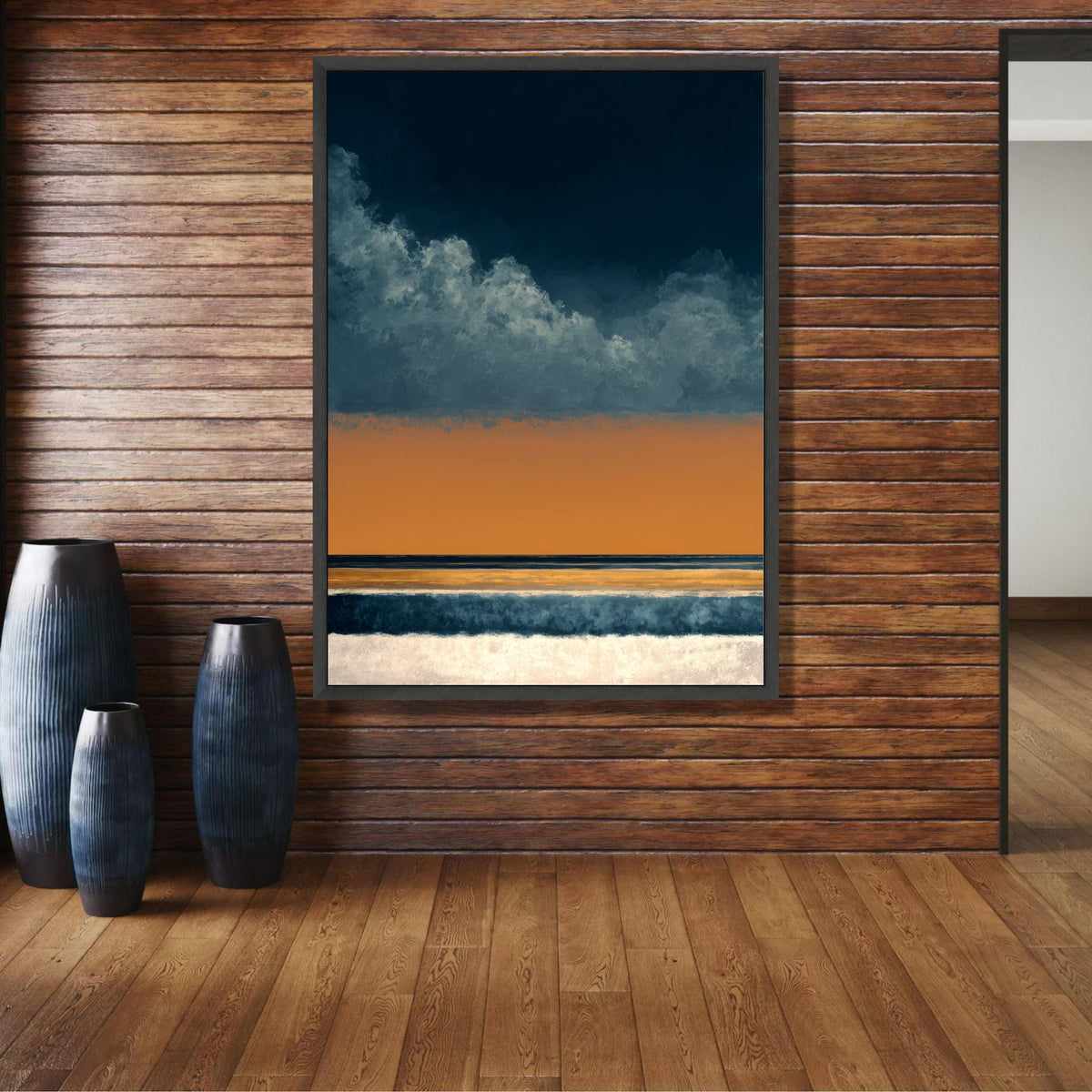 Abstract Mark Rothko Inspired Canvas, Moody Landscape Wall Art, Modern Color Block Design, Blue and wall decoration, canvas print, wall art