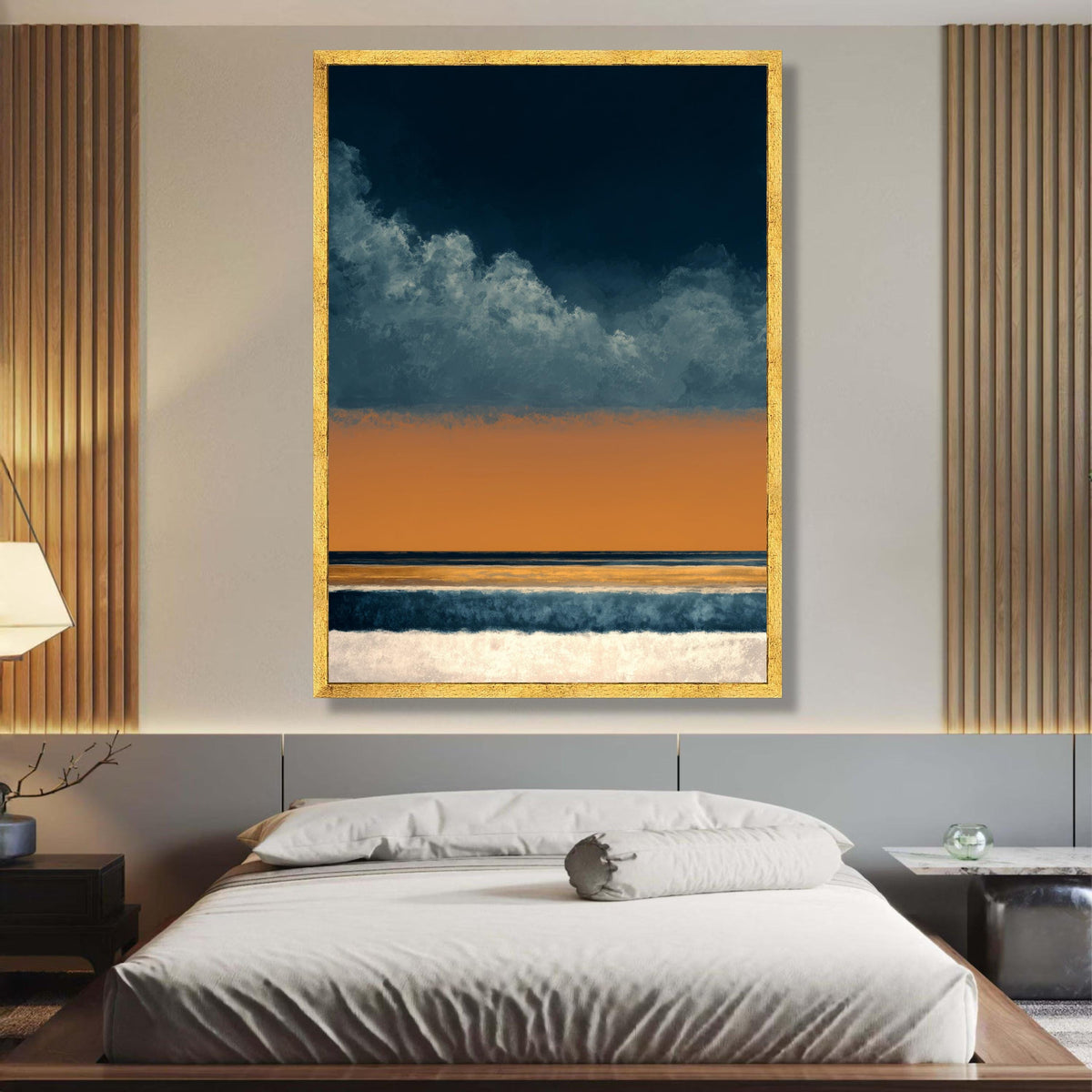 Abstract Mark Rothko Inspired Canvas, Moody Landscape Wall Art, Modern Color Block Design, Blue and wall decoration, canvas print, wall art