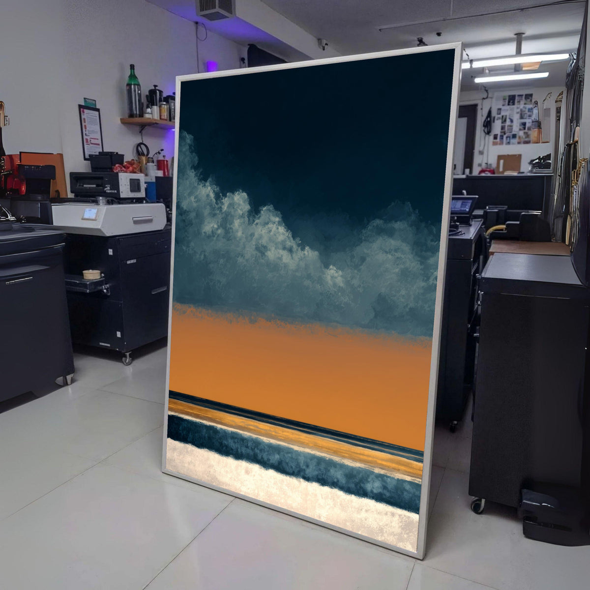Abstract Mark Rothko Inspired Canvas, Moody Landscape Wall Art, Modern Color Block Design, Blue and wall decoration, canvas print, wall art