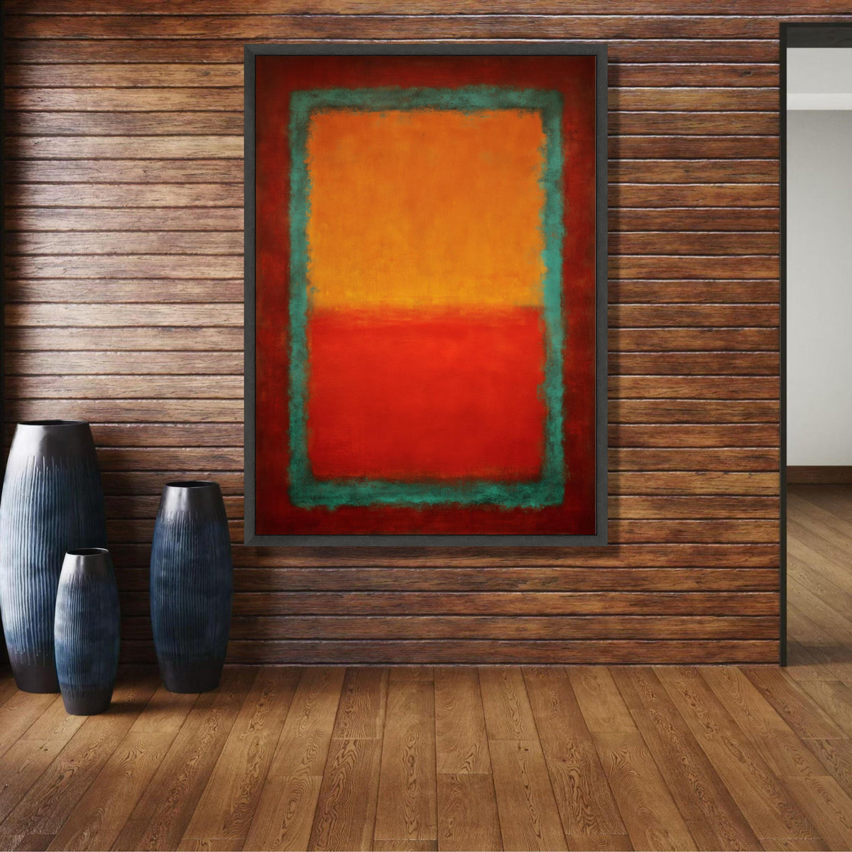 Abstract Color Field Canvas Wall Art, Mark Rothko Inspired, Modern Geometric Painting, Bold Red wall decoration, canvas print, wall art