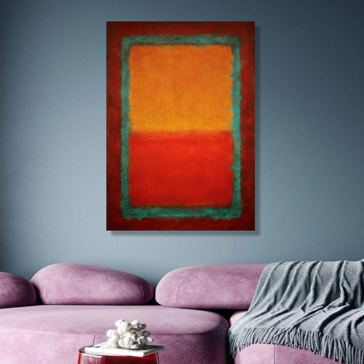 Abstract Color Field Canvas Wall Art, Mark Rothko Inspired, Modern Geometric Painting, Bold Red wall decoration, canvas print, wall art