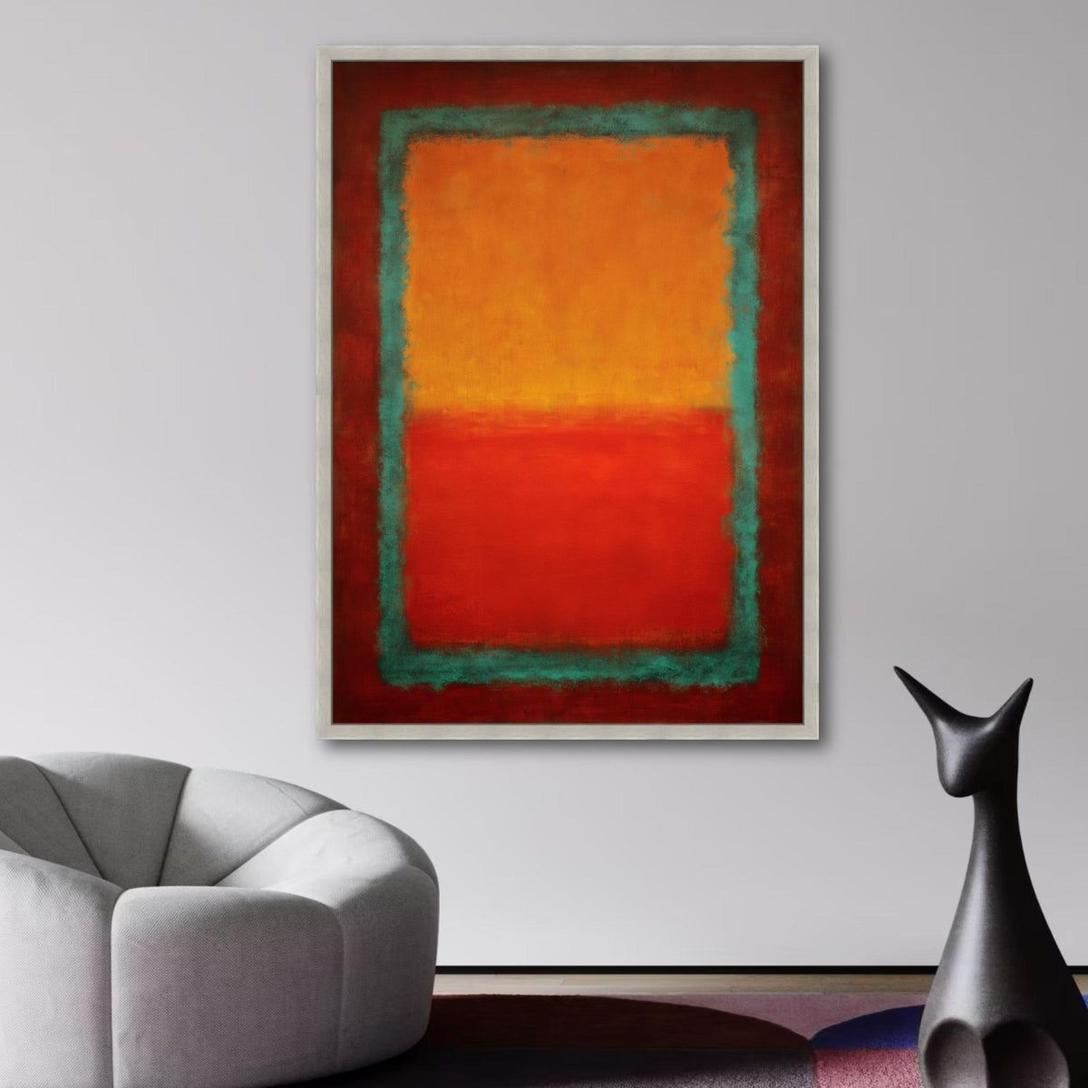 Abstract Color Field Canvas Wall Art, Mark Rothko Inspired, Modern Geometric Painting, Bold Red wall decoration, canvas print, wall art