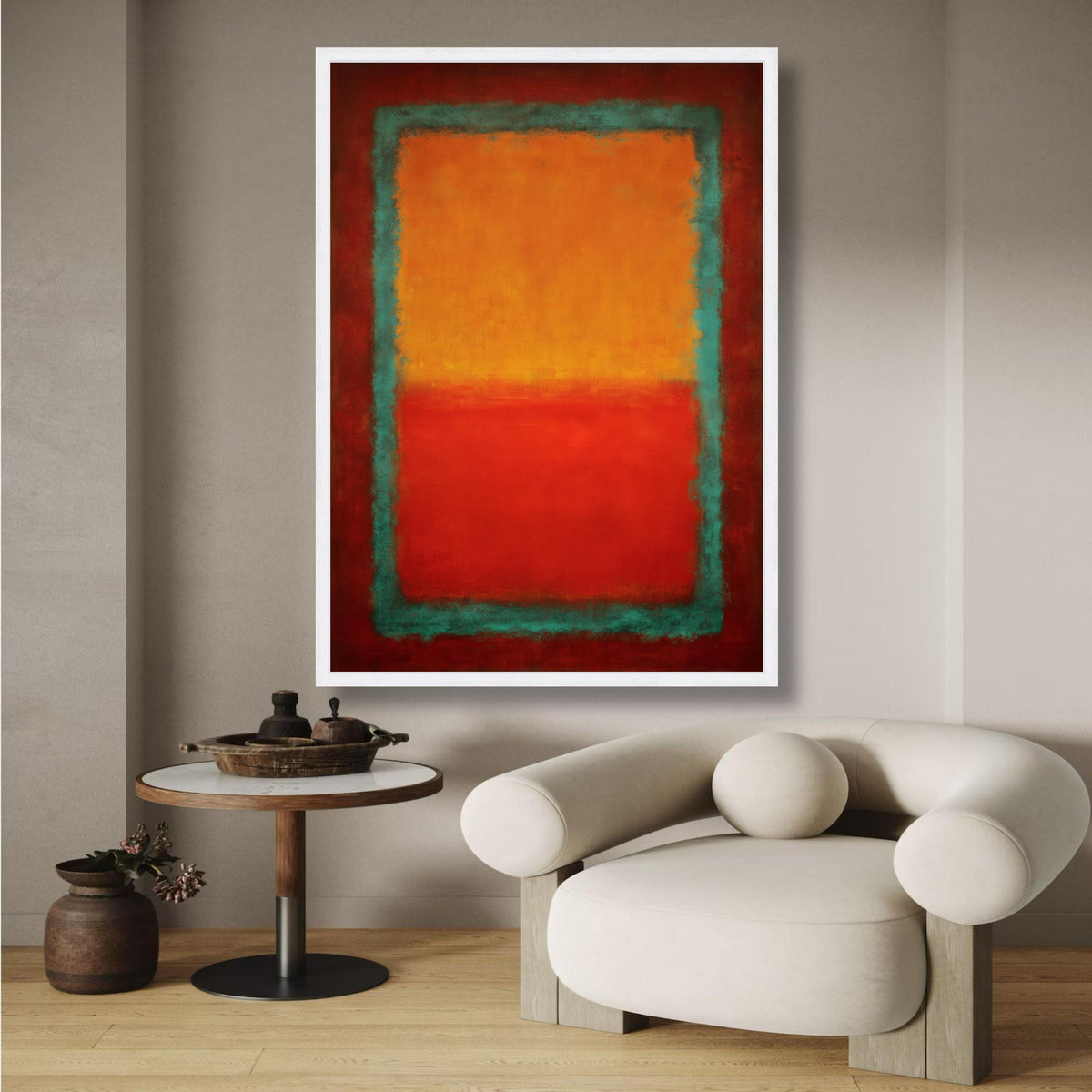 Abstract Color Field Canvas Wall Art, Mark Rothko Inspired, Modern Geometric Painting, Bold Red wall decoration, canvas print, wall art
