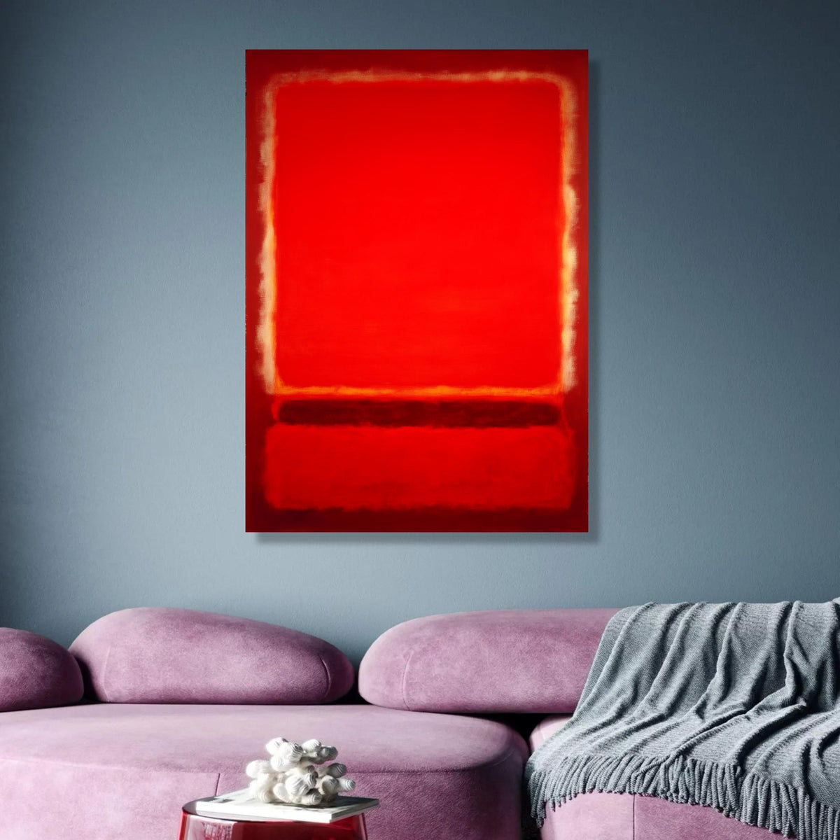 Vibrant Red Abstract Canvas, Mark Rothko Inspired Art, Modern Color Field Painting, Bold Wall Decor, wall decoration, canvas print, wall art