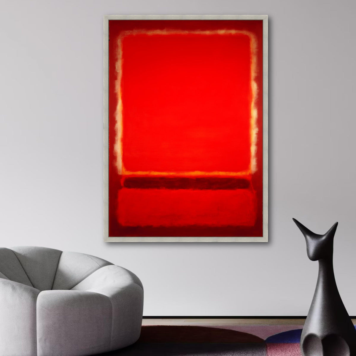 Vibrant Red Abstract Canvas, Mark Rothko Inspired Art, Modern Color Field Painting, Bold Wall Decor, wall decoration, canvas print, wall art