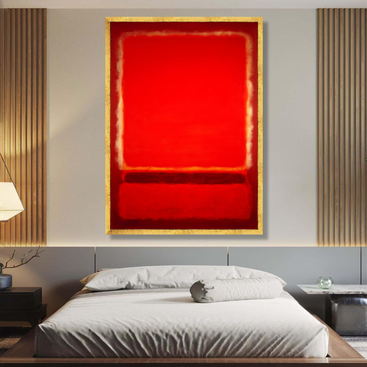 Vibrant Red Abstract Canvas, Mark Rothko Inspired Art, Modern Color Field Painting, Bold Wall Decor, wall decoration, canvas print, wall art