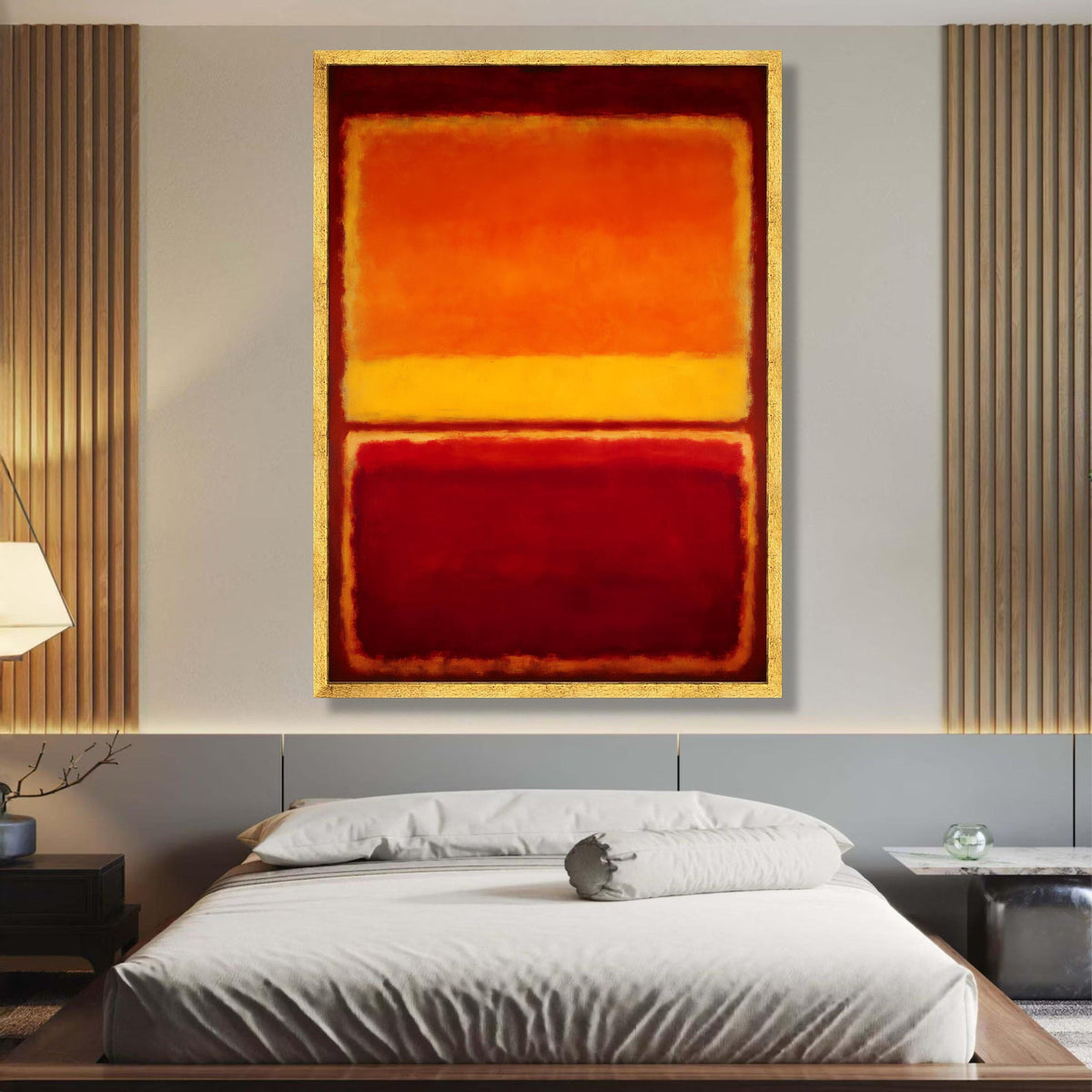 Abstract Color Block Canvas Wall Art, Mark Rothko Inspired, Modern Red Orange Yellow Painting, wall decoration, canvas print, wall art