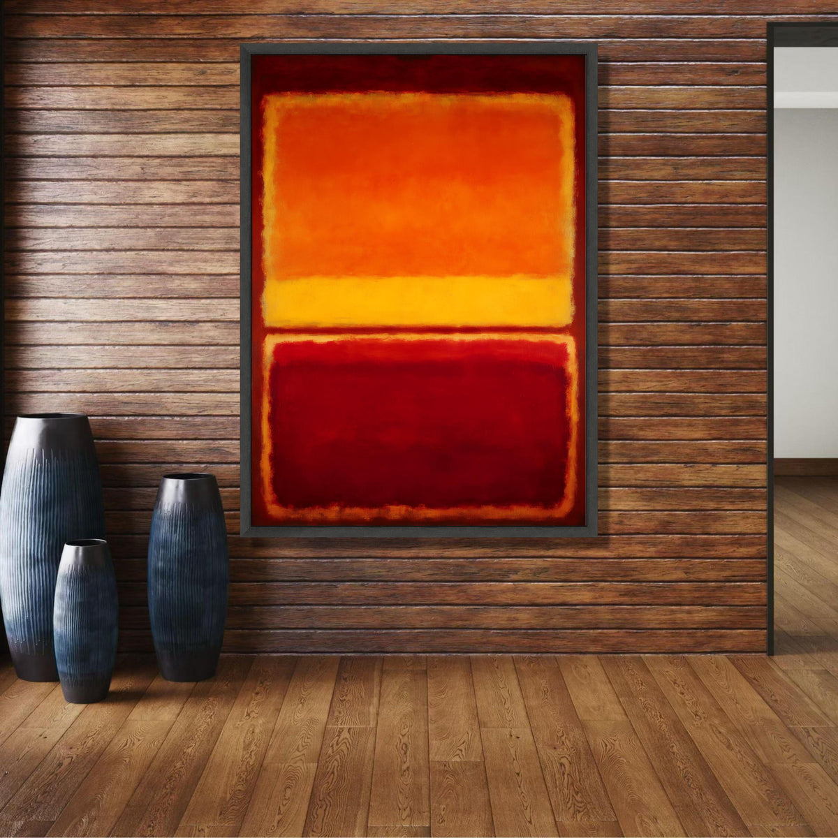Abstract Color Block Canvas Wall Art, Mark Rothko Inspired, Modern Red Orange Yellow Painting, wall decoration, canvas print, wall art