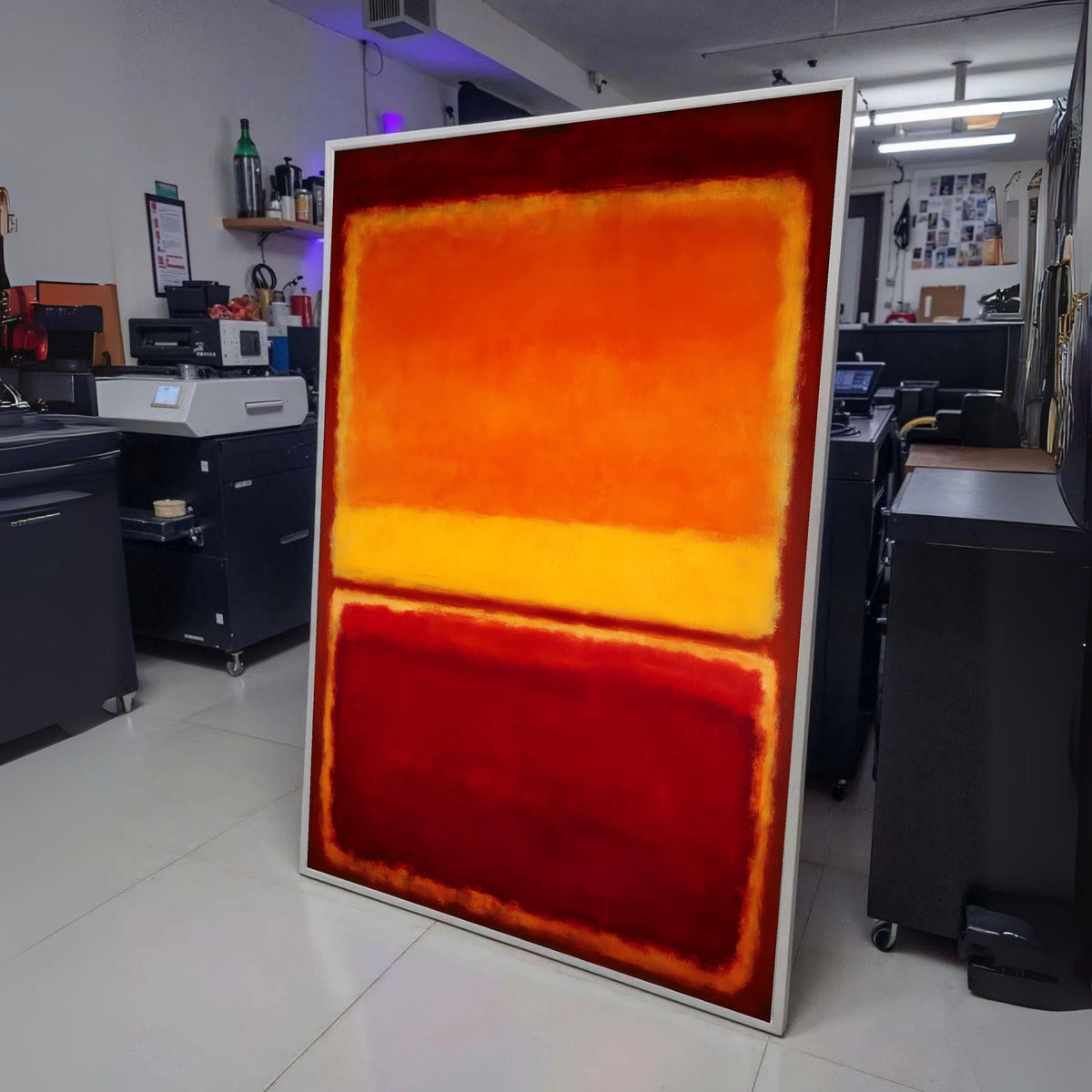 Abstract Color Block Canvas Wall Art, Mark Rothko Inspired, Modern Red Orange Yellow Painting, wall decoration, canvas print, wall art