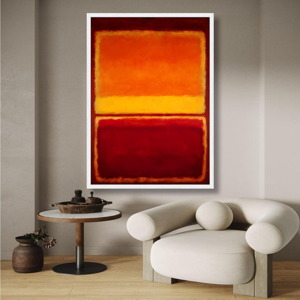 Abstract Color Block Canvas Wall Art, Mark Rothko Inspired, Modern Red Orange Yellow Painting, wall decoration, canvas print, wall art