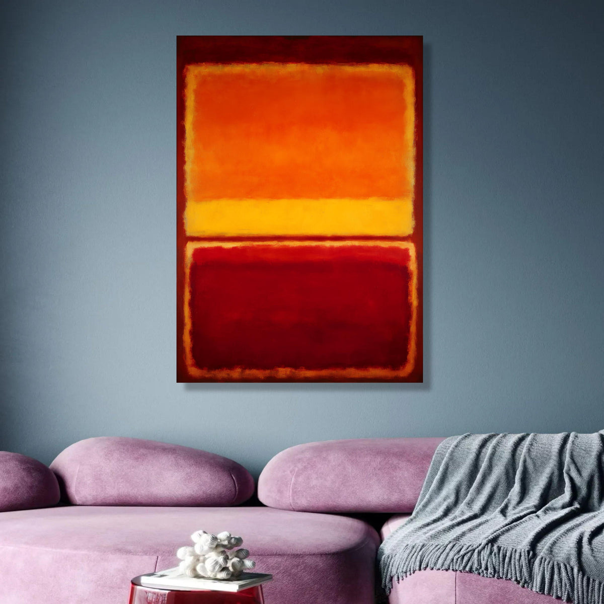 Abstract Color Block Canvas Wall Art, Mark Rothko Inspired, Modern Red Orange Yellow Painting, wall decoration, canvas print, wall art
