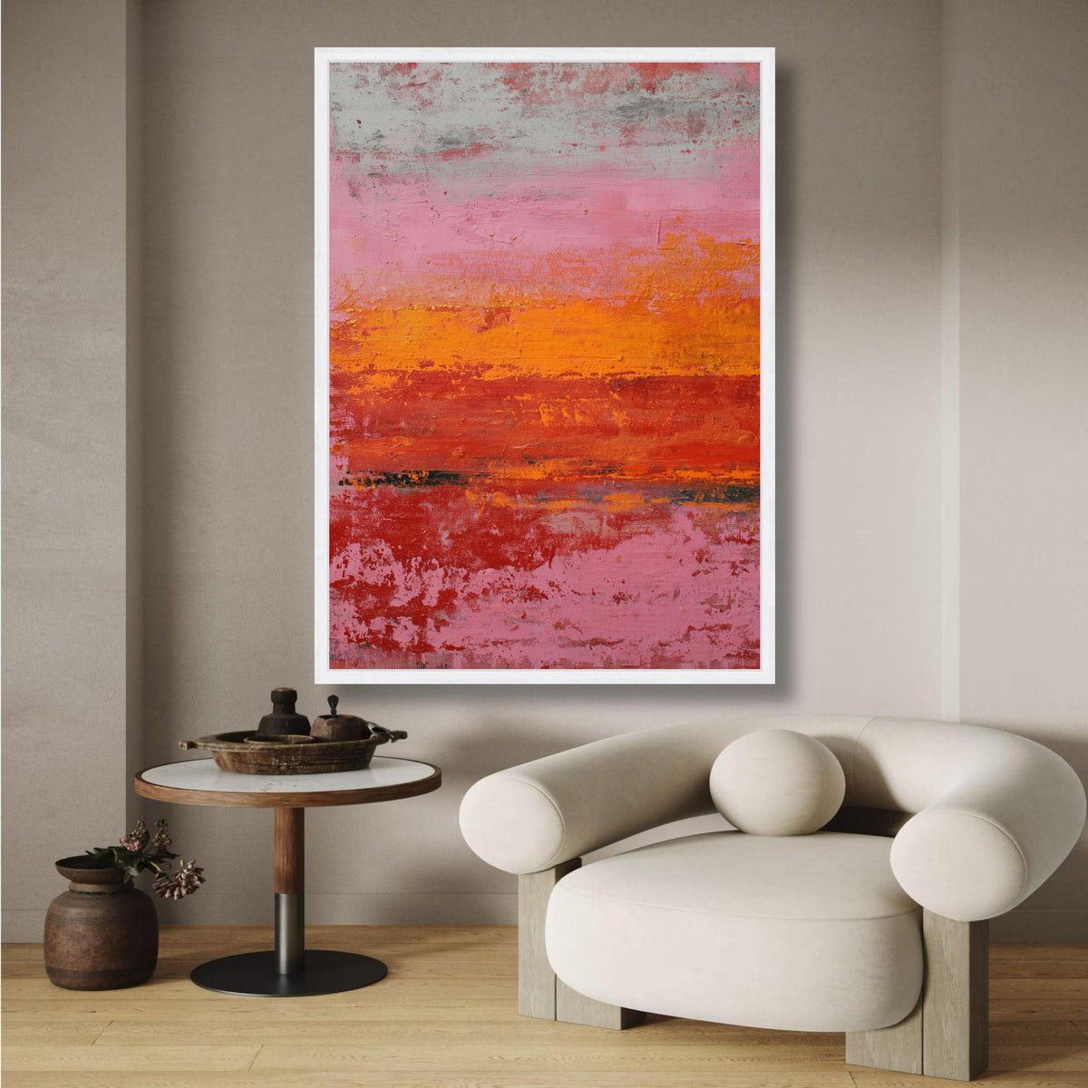 Abstract Color Field Canvas Art, Mark Rothko Inspired, Orange and Pink Wall Art, Modern wall decoration, canvas print, wall art