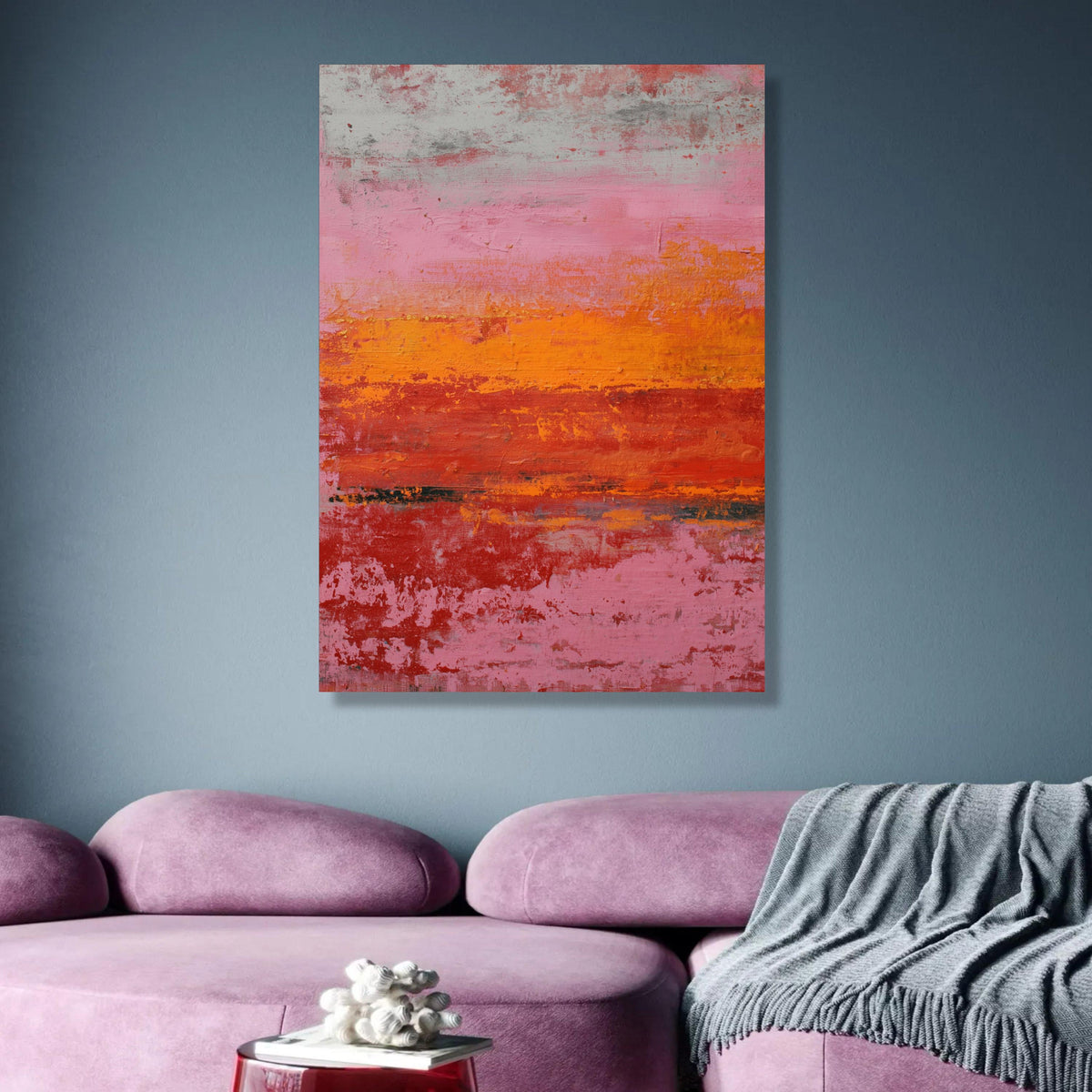Abstract Color Field Canvas Art, Mark Rothko Inspired, Orange and Pink Wall Art, Modern wall decoration, canvas print, wall art