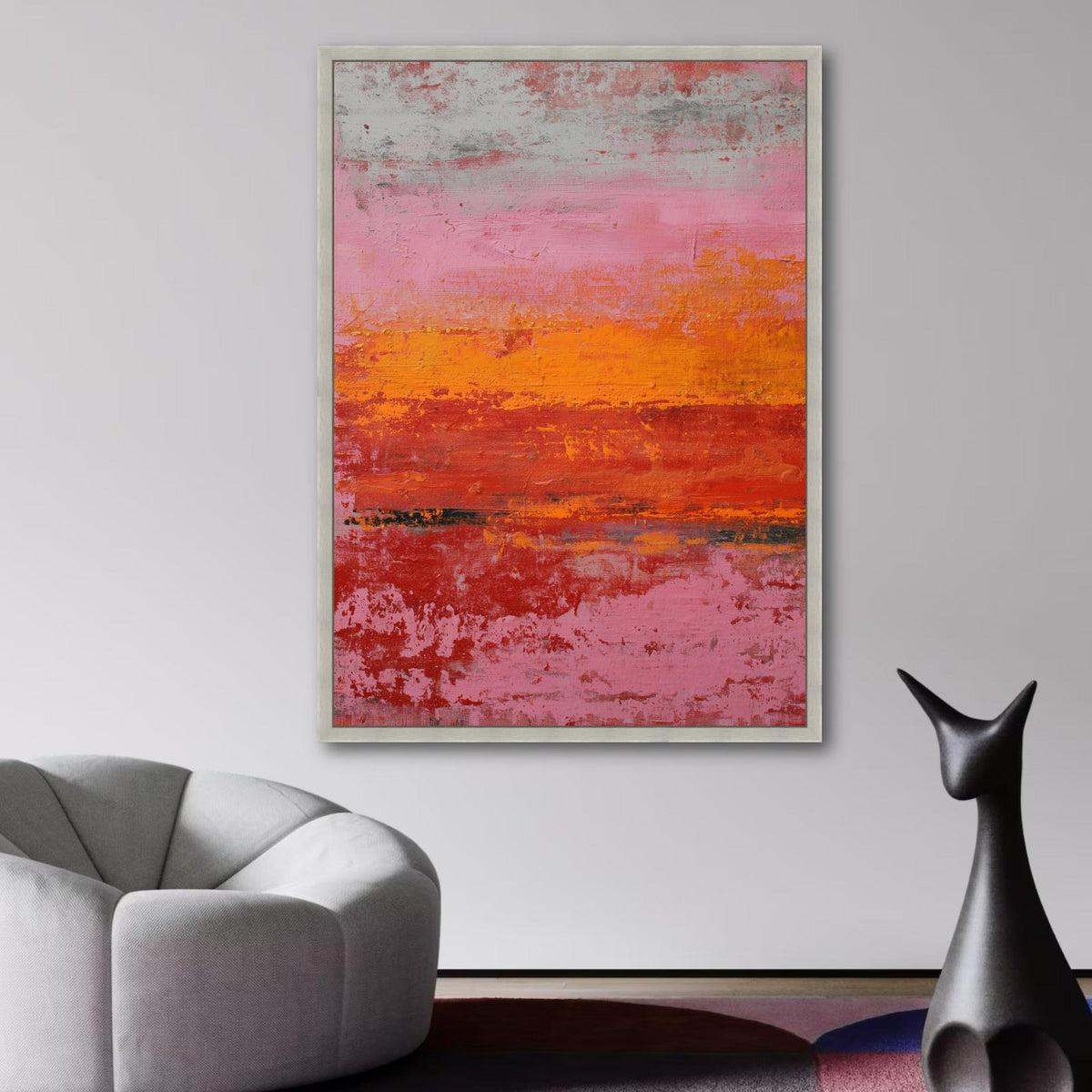Abstract Color Field Canvas Art, Mark Rothko Inspired, Orange and Pink Wall Art, Modern wall decoration, canvas print, wall art