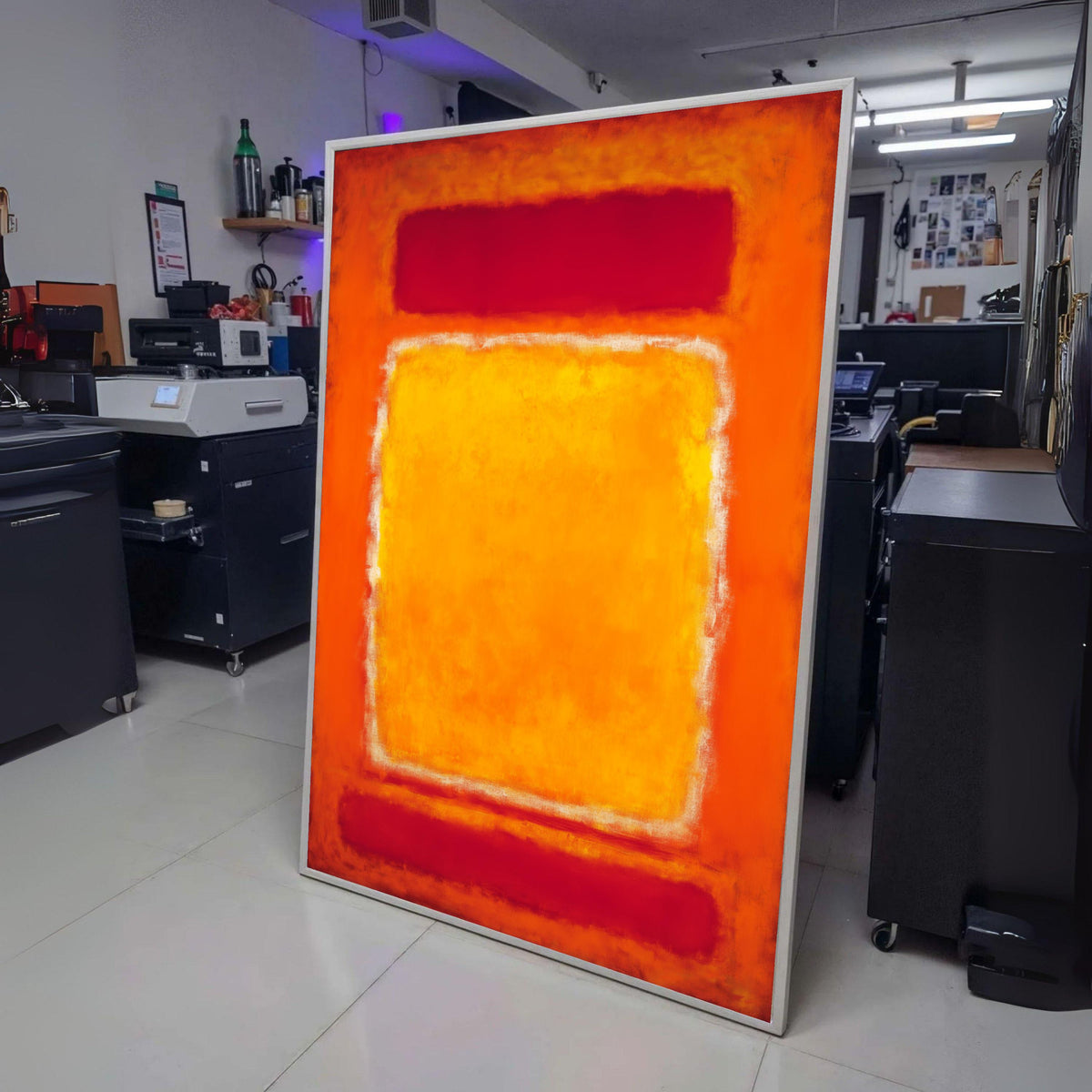 Vibrant Abstract Color Blocks Canvas, Modern Mark Rothko Style Wall Art, Bold Red and Orange wall decoration, canvas print, wall art