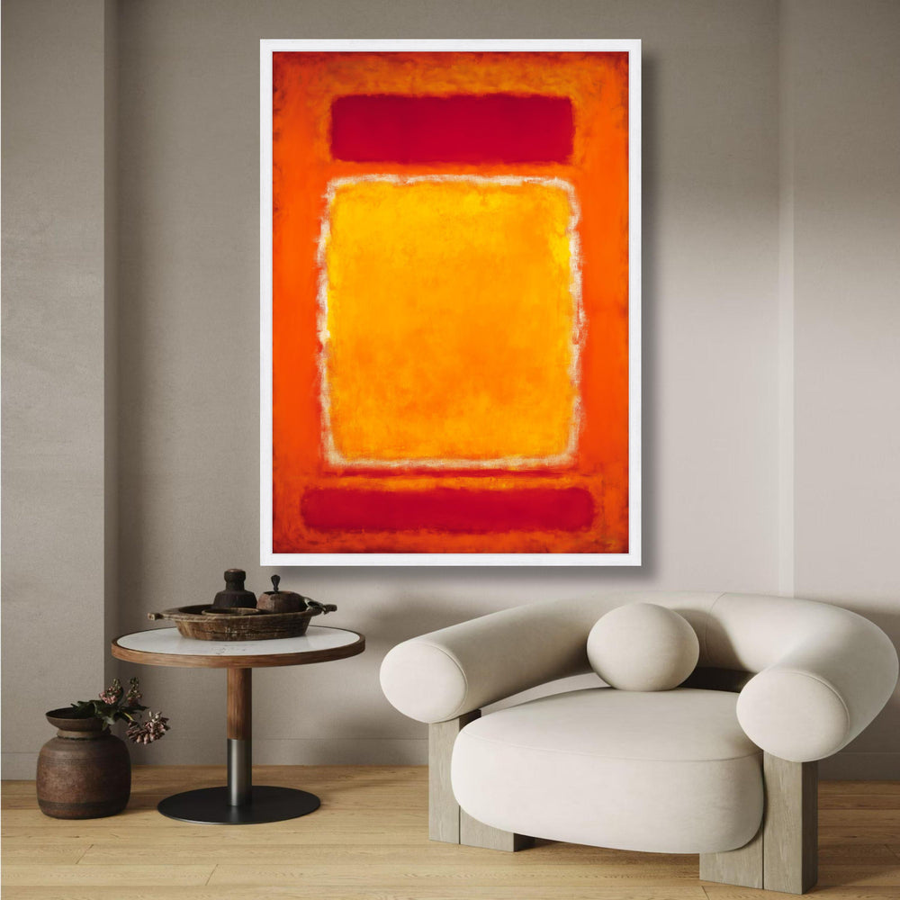 Vibrant Abstract Color Blocks Canvas, Modern Mark Rothko Style Wall Art, Bold Red and Orange wall decoration, canvas print, wall art